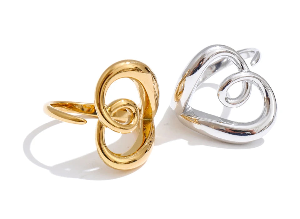 Minimalist heart ring stainless steel for daily wear