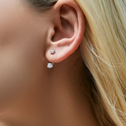 Sterling Silver Clear CZ Removable Ear Climbers