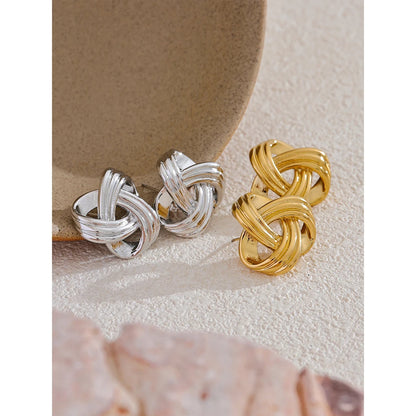 Twisted Knot Stripe Stud Earrings