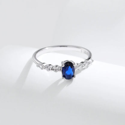 Vintage Blue Oval Zirconia Cocktail Ring