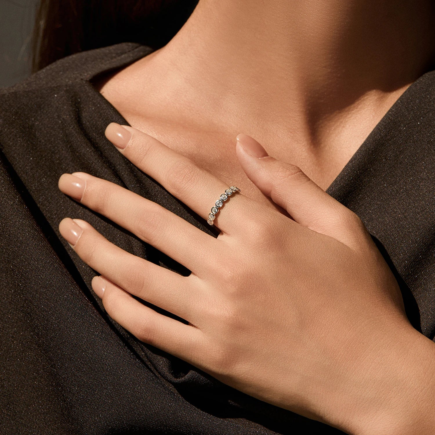 Elegant rings wedding style with radiant moissanite stones