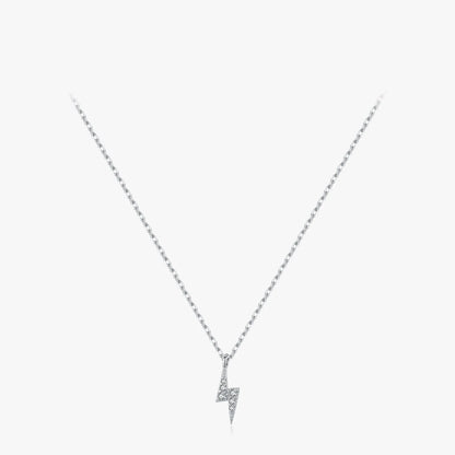 Sterling Silver Tiny Lightning Pendant Necklace