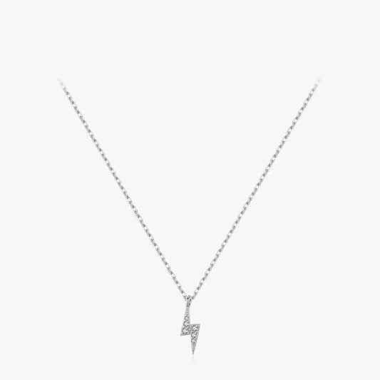 Sterling Silver Tiny Lightning Pendant Necklace