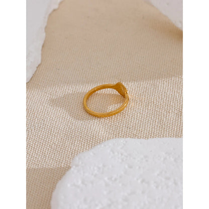 18K Gold PVD Plated Geometric Stripe Thin Ring