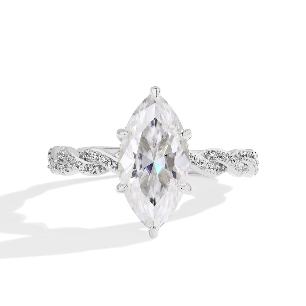 3.0CT moissanite ring in marquise diamond style for an elegant engagement ring