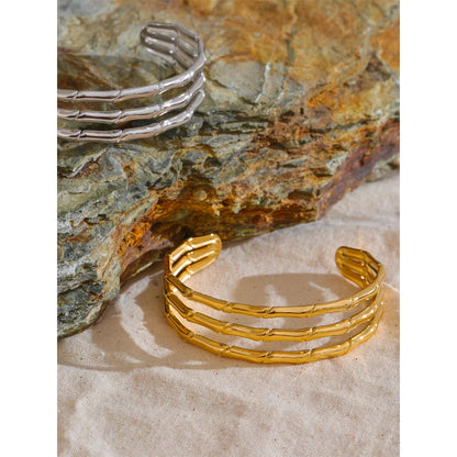 Layered Hollow Cuff Bracelet