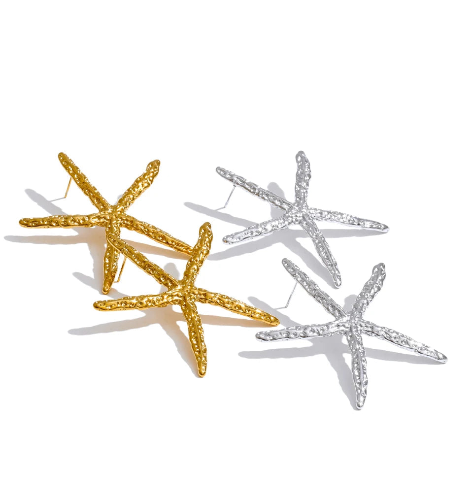 Durable waterproof earrings gold plated for seaside holiday