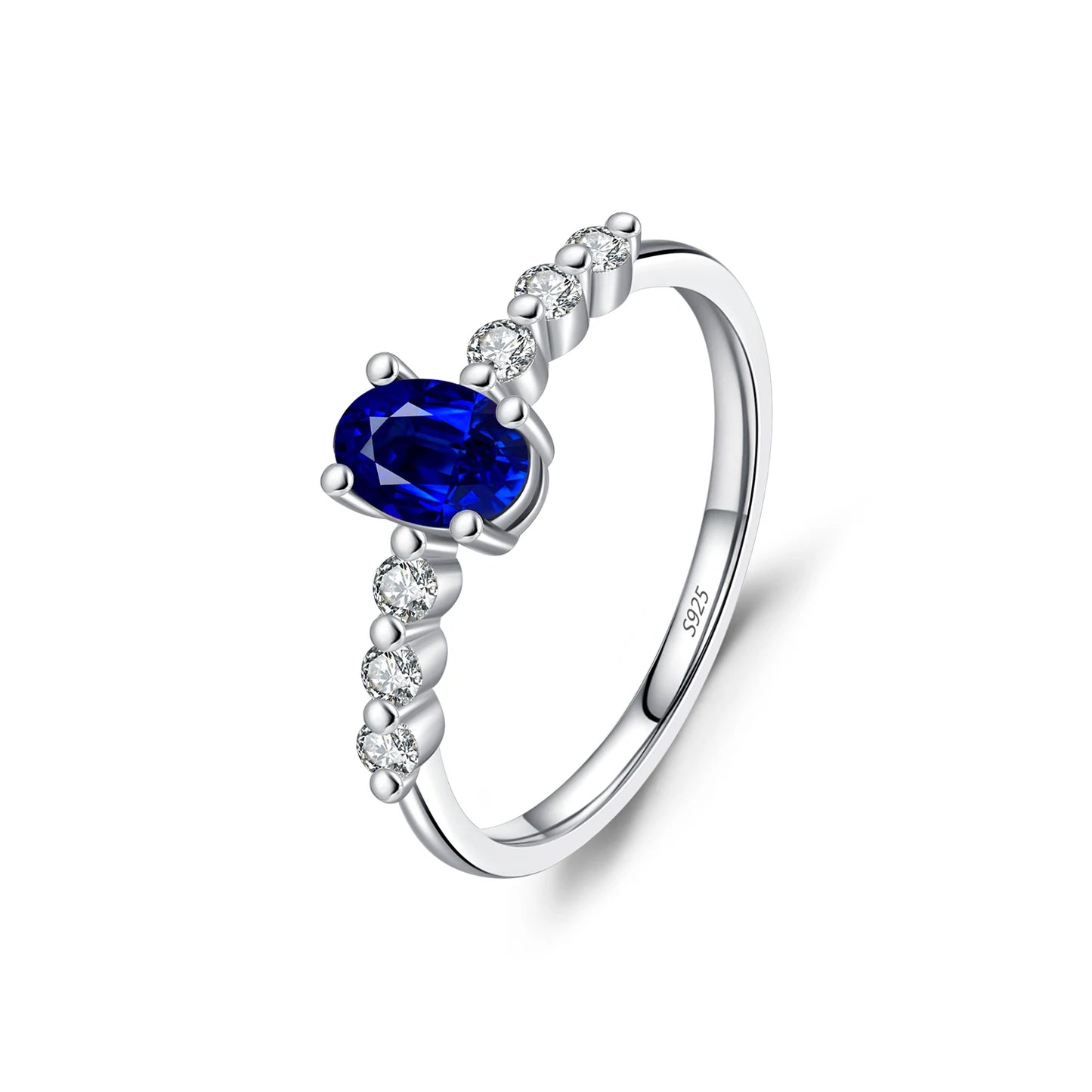 Vintage Blue Oval Zirconia Cocktail Ring