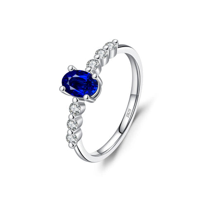 Vintage Blue Oval Zirconia Cocktail Ring