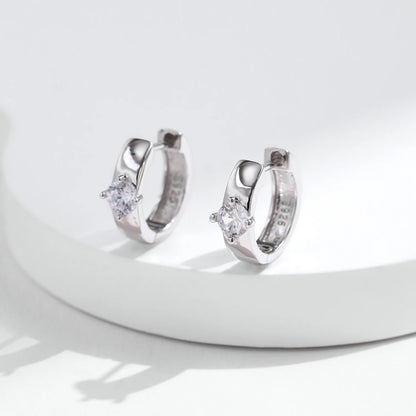 Round Moissanite Hoop Earrings