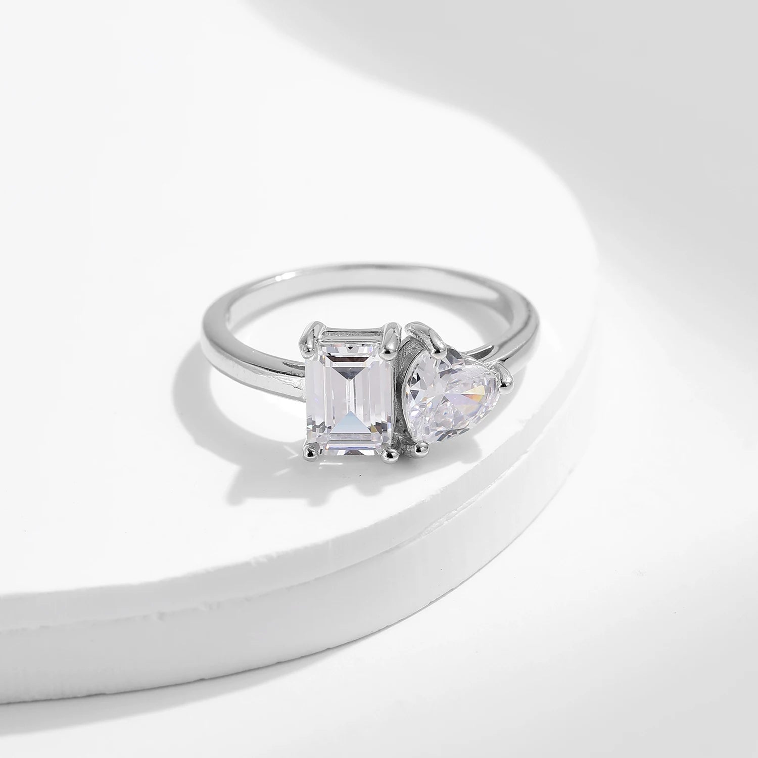 Elegant promise ring showcasing a luminous heart cz accent