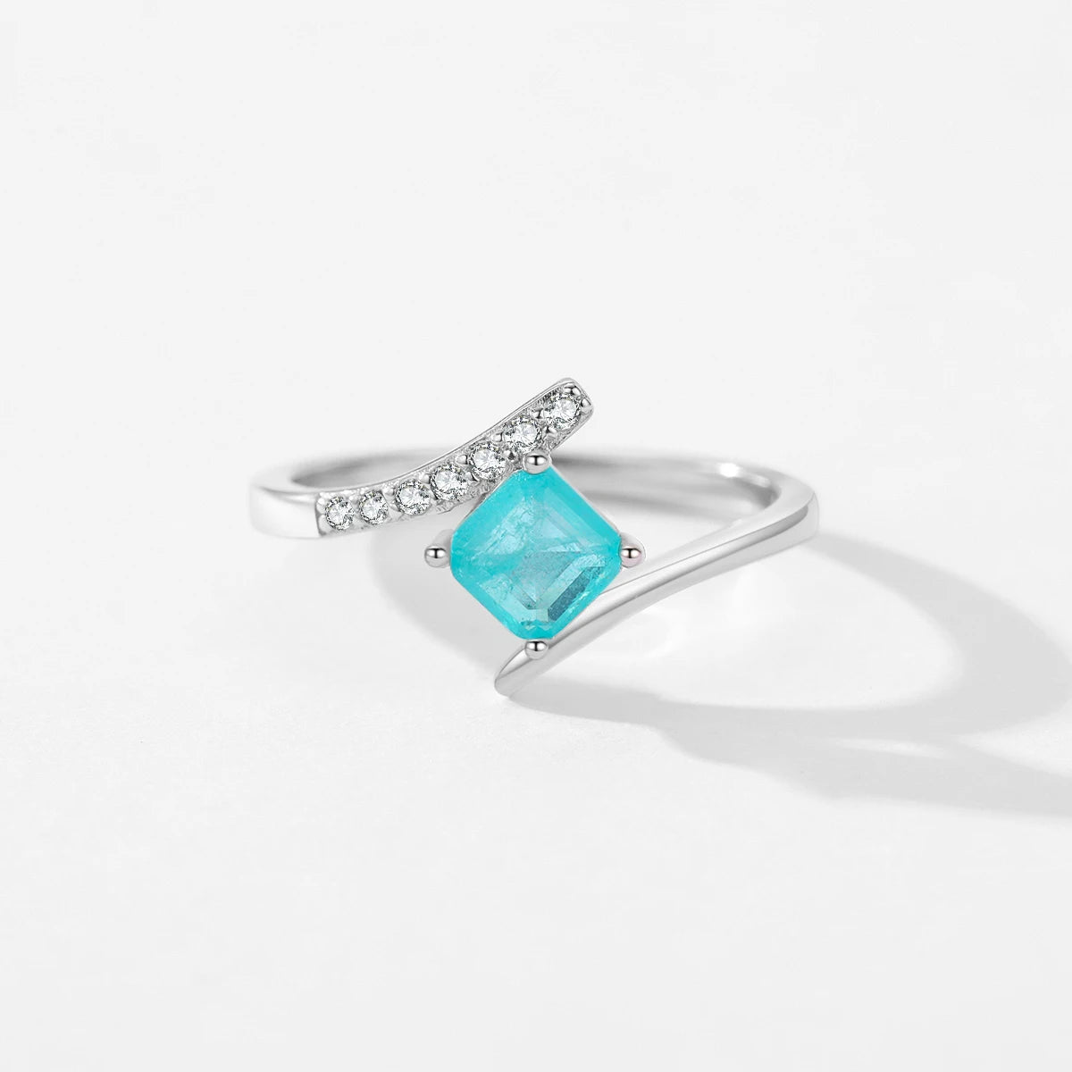 Paraiba Glow Sterling Silver Eternity Ring