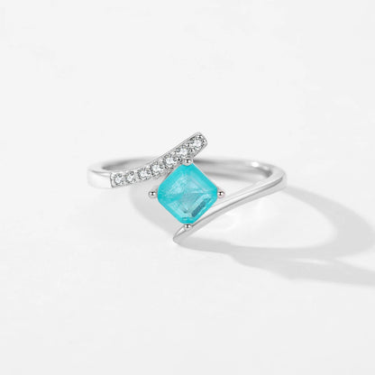 Paraiba Glow Sterling Silver Eternity Ring