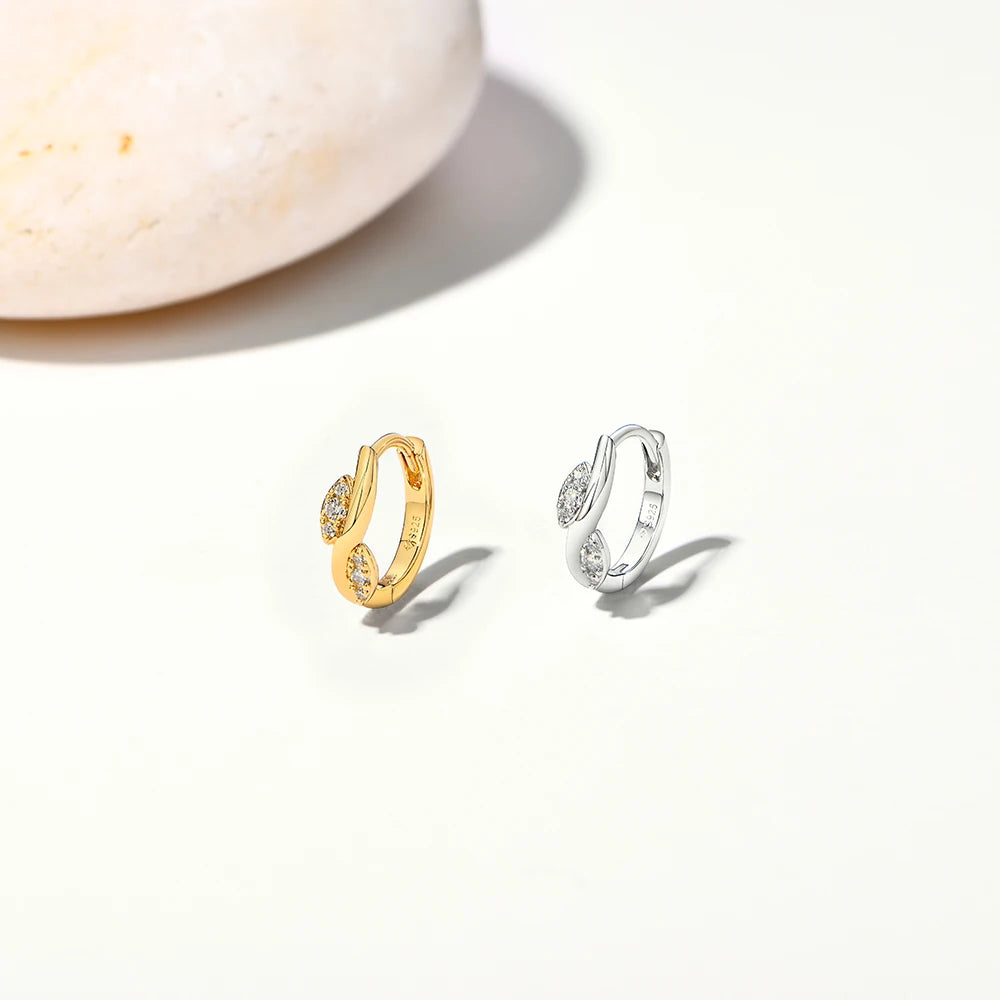 Gold plated sterling silver hoop earrings with moissanite pendant