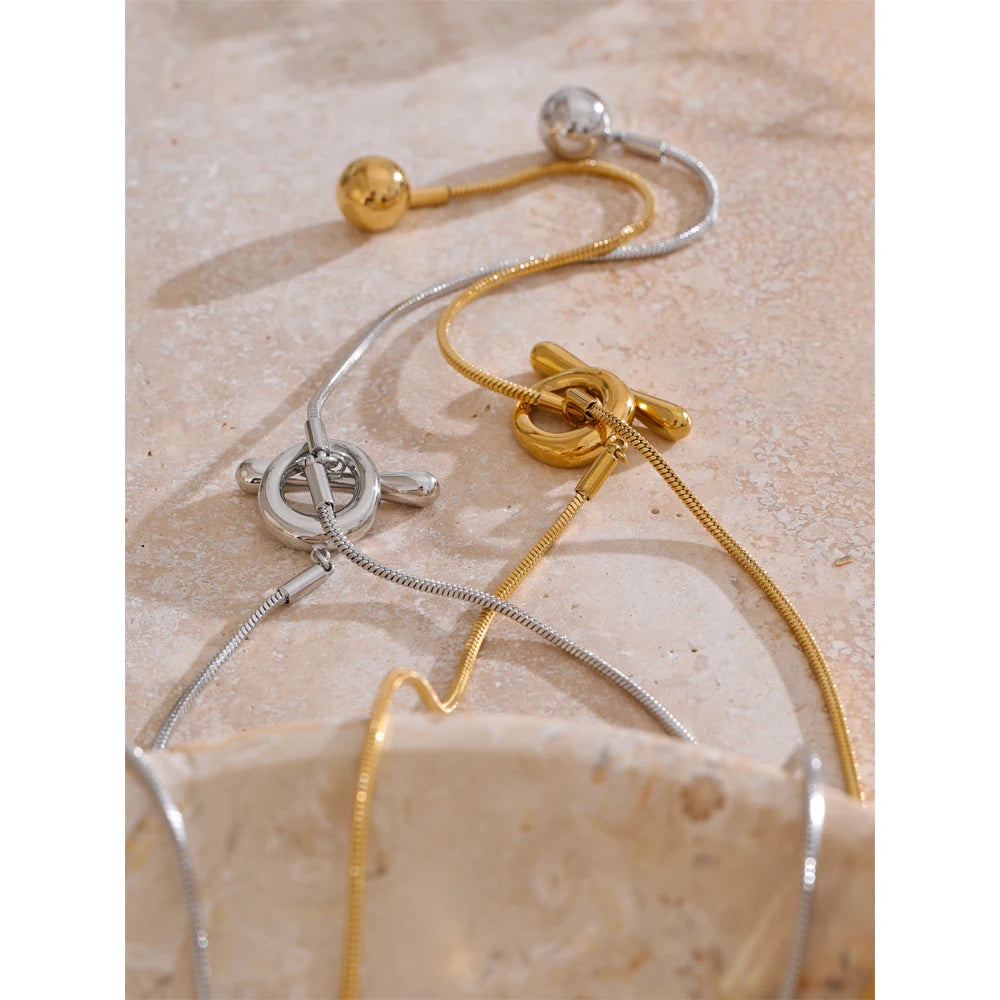 Necklace with gold shown as a smooth long chain for daily wear