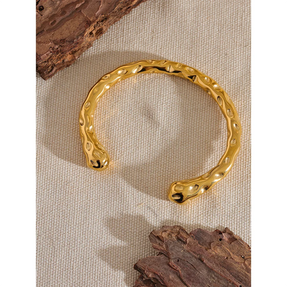 Geometric Open Cuff Bracelet in Gold Color