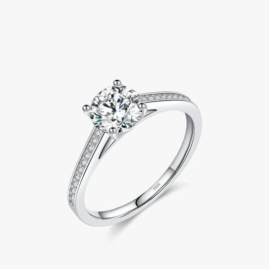 Timeless Radiance Sterling Silver 1CT Moissanite Ring