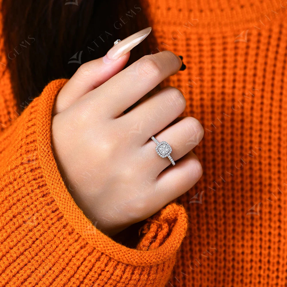 Diamond ring diamond ring look on a moissanite engagement ring