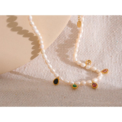 Luxury Freshwater Pearl & Cubic Zircon Choker Necklace