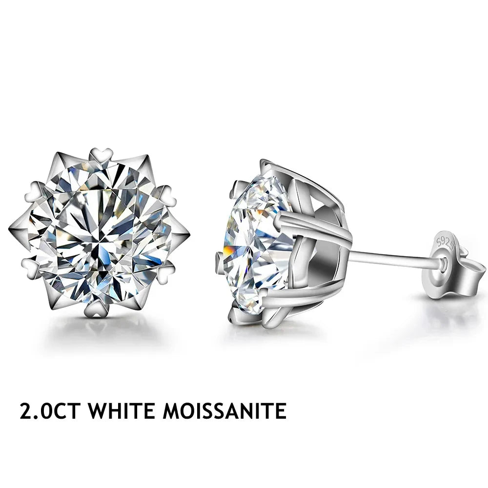 Delicate stud earrings showing moissanite diamond radiance
