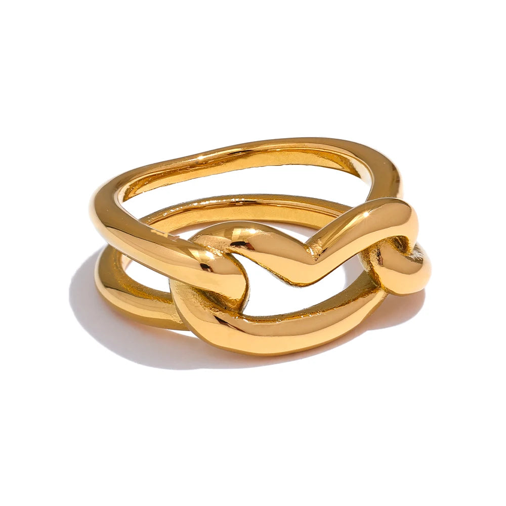 Elegant gold heart ring with polished gold in ring shine