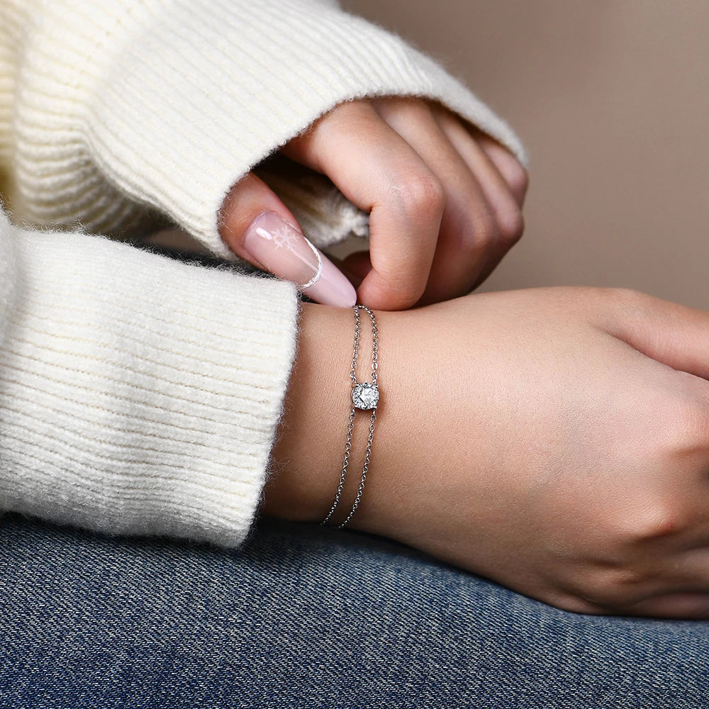 Bracelet style with sterling silver sparkle