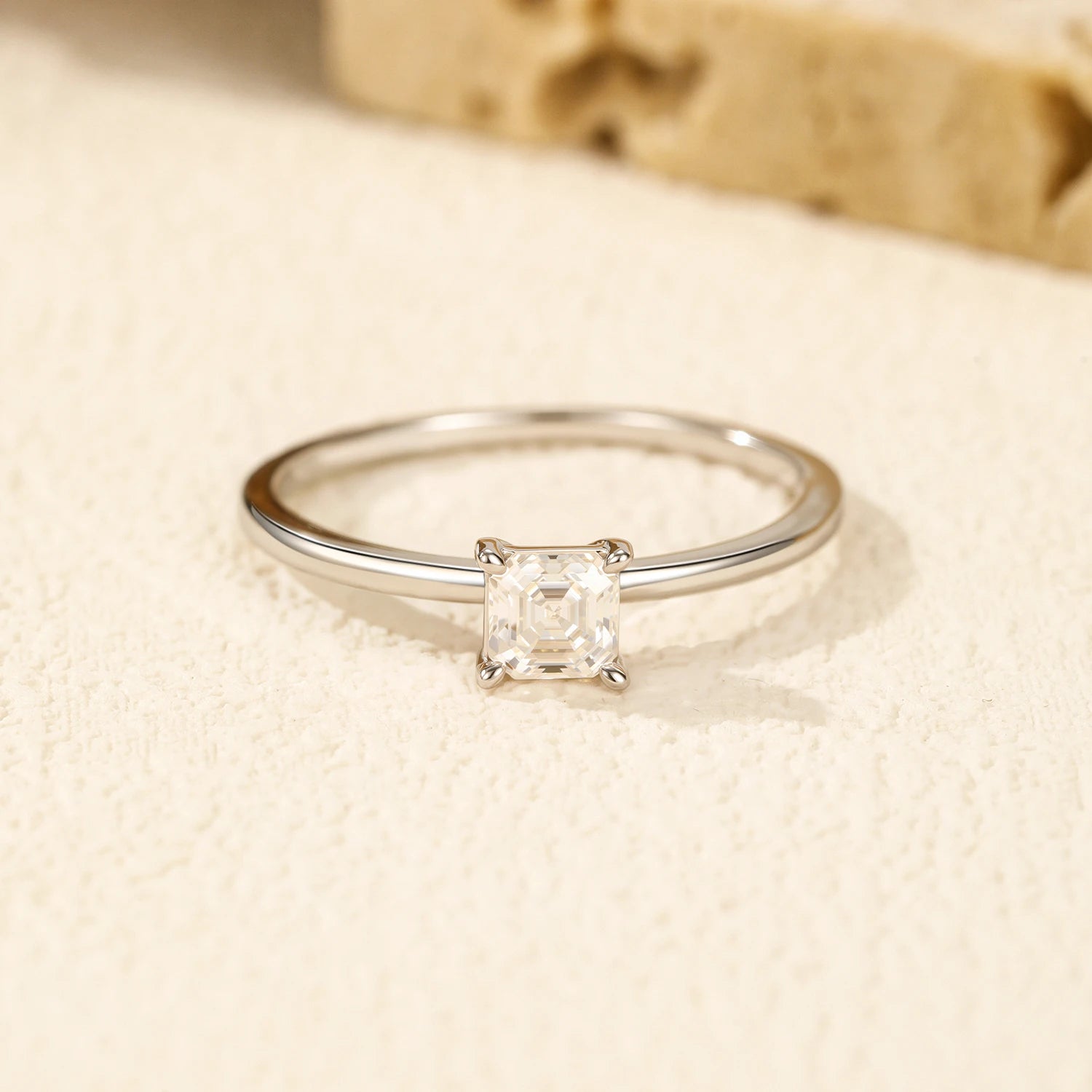 Moissanite ring showing ring size from ring fit in 925 silver