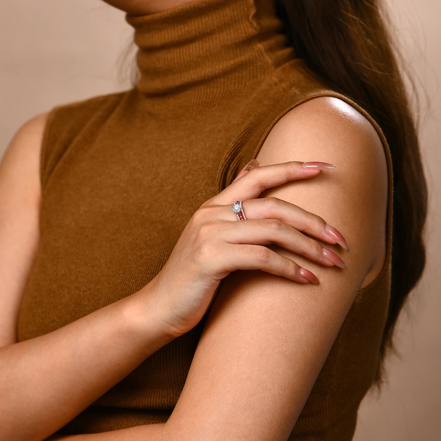 Classic moissanite ring that reads as a refined wedding ring