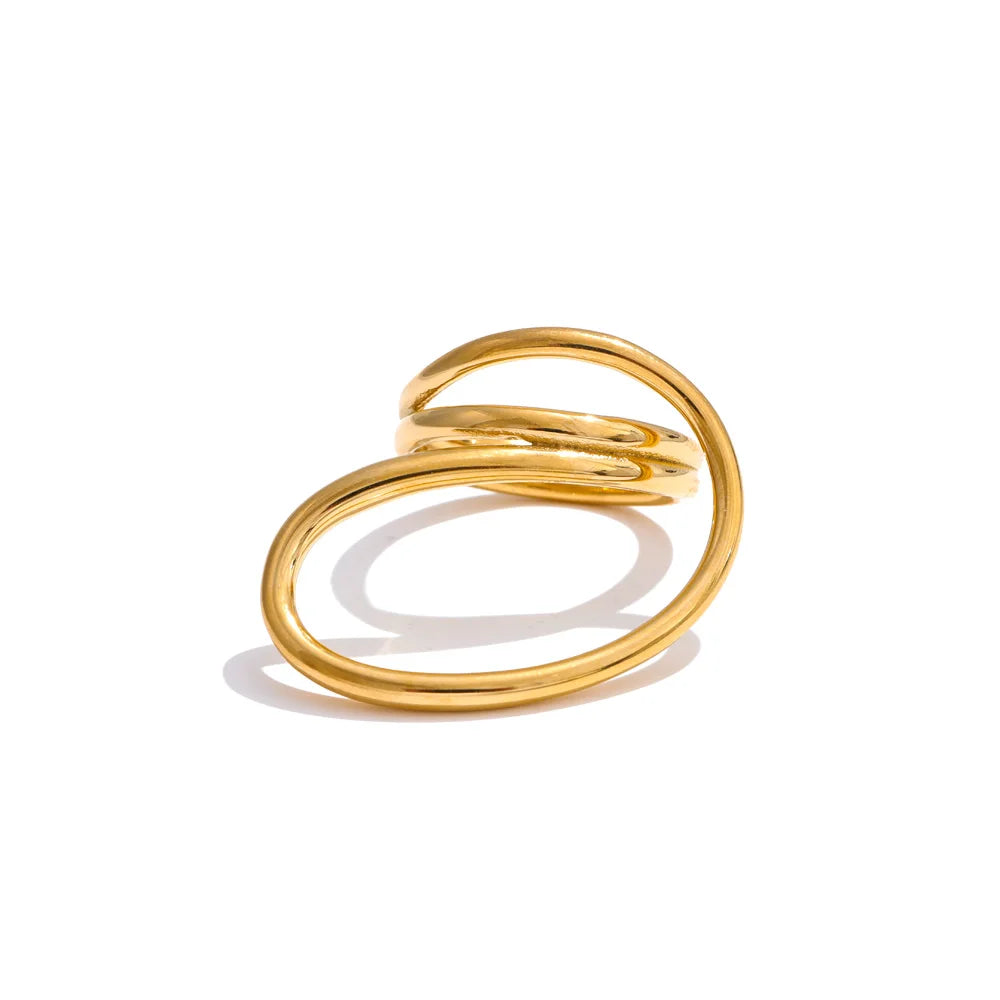 Contemporary finger and ring styling with gold plated refinement