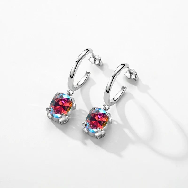 Sterling Silver Rainbow Zirconia Jewelry Set