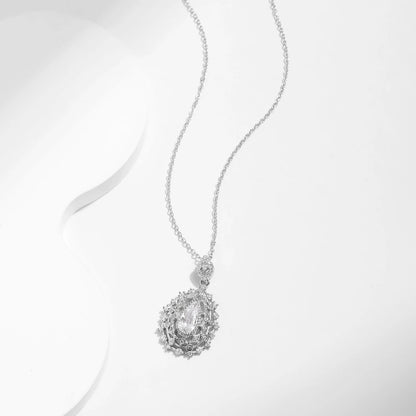 Sterling Silver Water Drop CZ Pendant Necklace