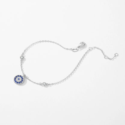 Sterling Silver Blue Zircon Charm Bracelet