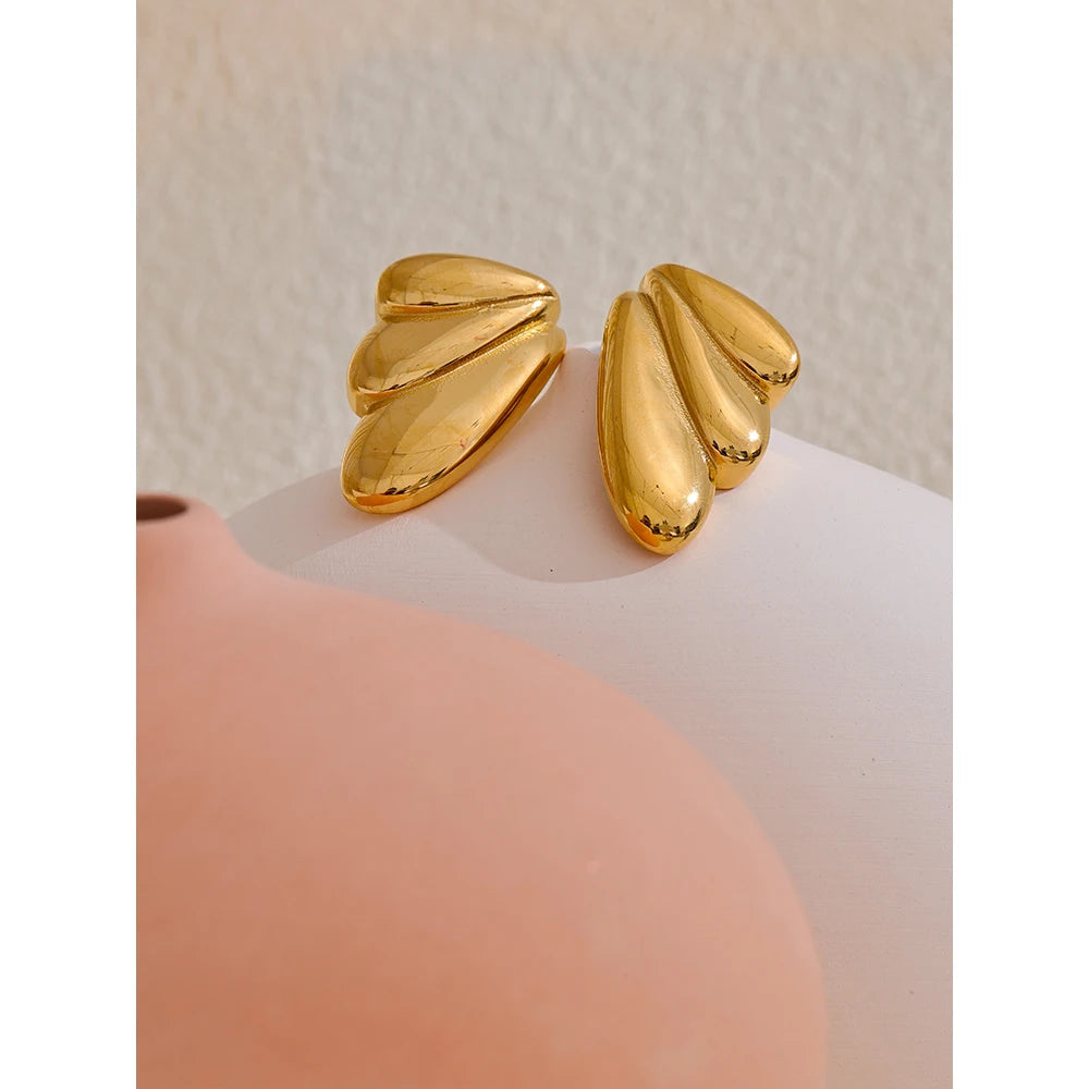 Chic Wing Design Stainless Steel Stud Earrings