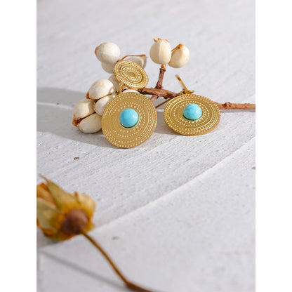 Trendy Round Geometric Drop Earrings