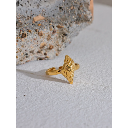 Beach Style Conch Open Ring in Gold