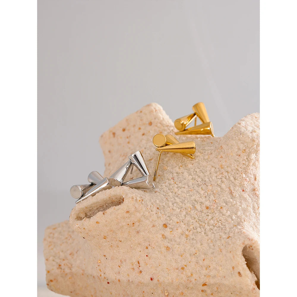 Triangle Geometry Stud Earrings