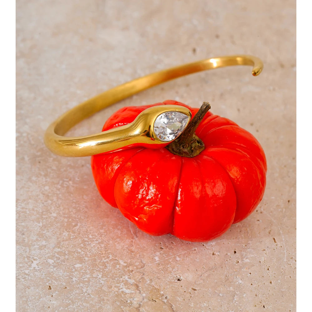 Stainless steel jewelry bangle bracelet in gold color