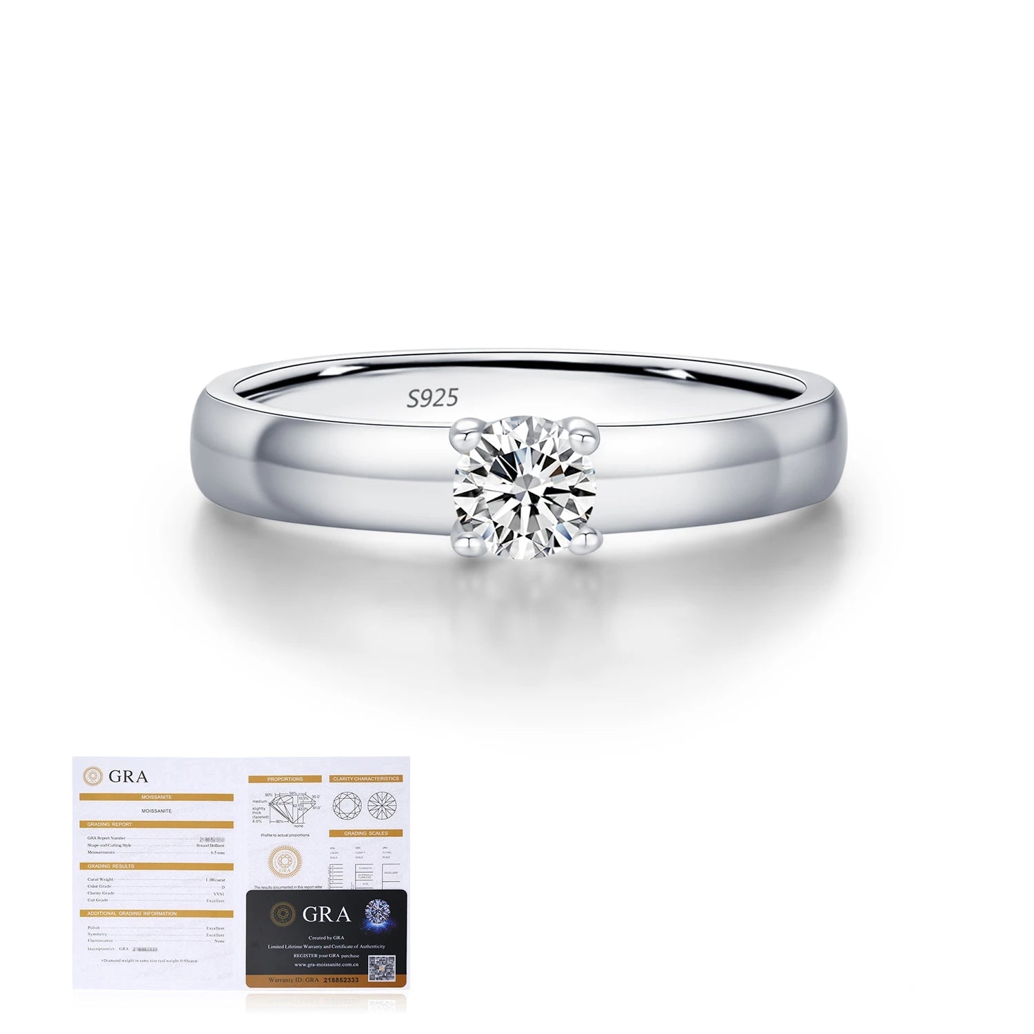 Elegant ring with size design showing precise ring size from ring
