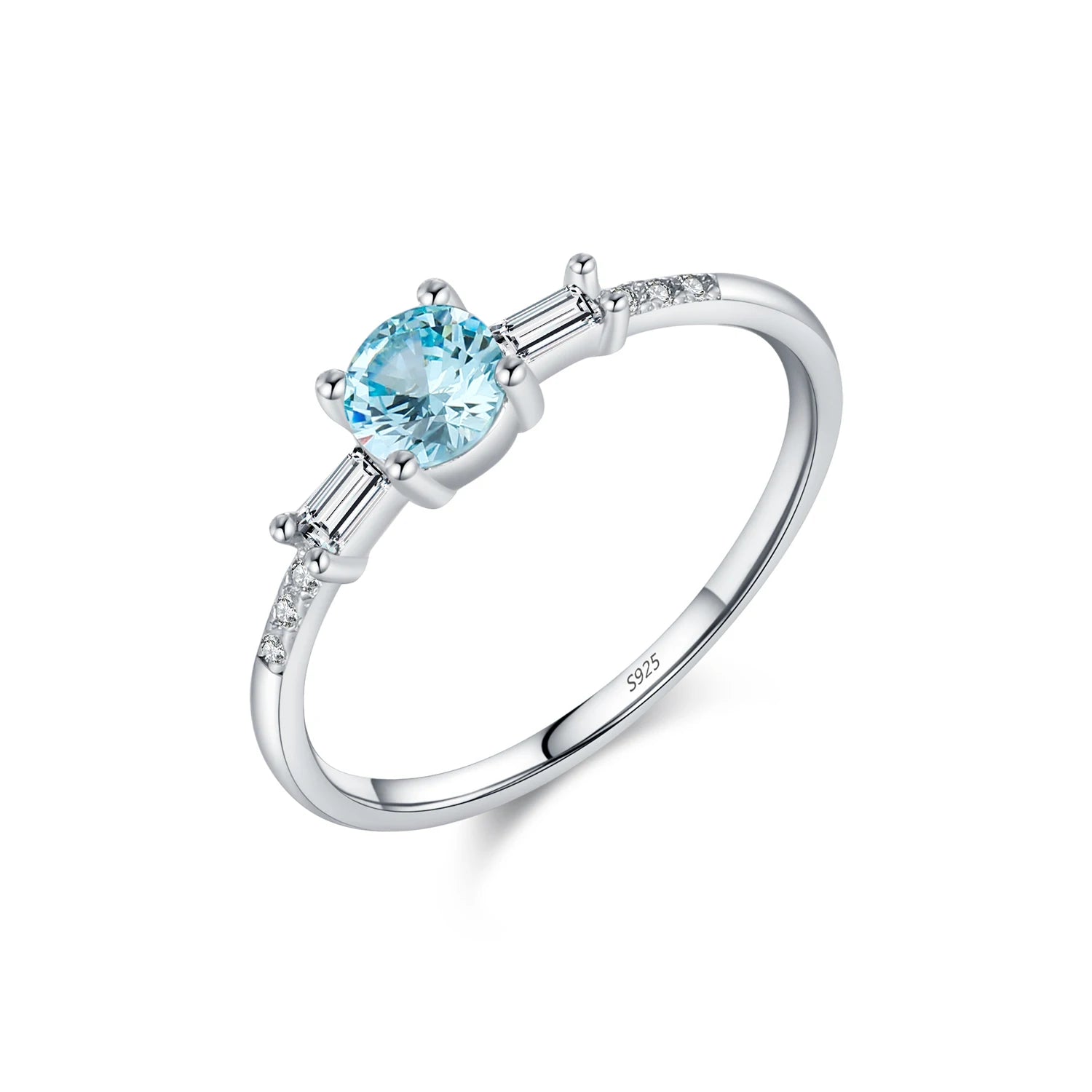 Elegant wedding ring ring size adjustable with blue cz