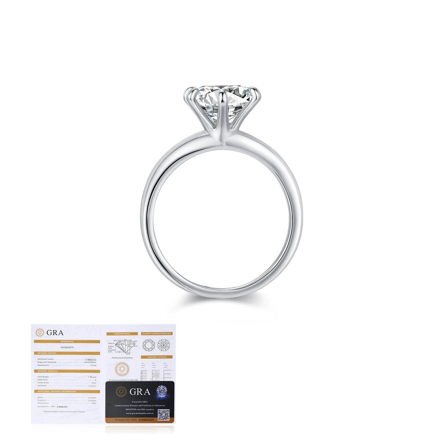 Classic moissanite jewelry paired with a sterling silver ring