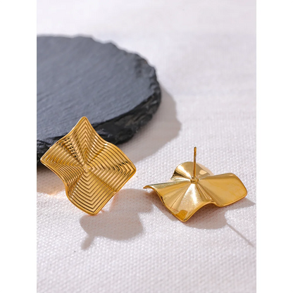 Square Stainless Steel Statement Earrings