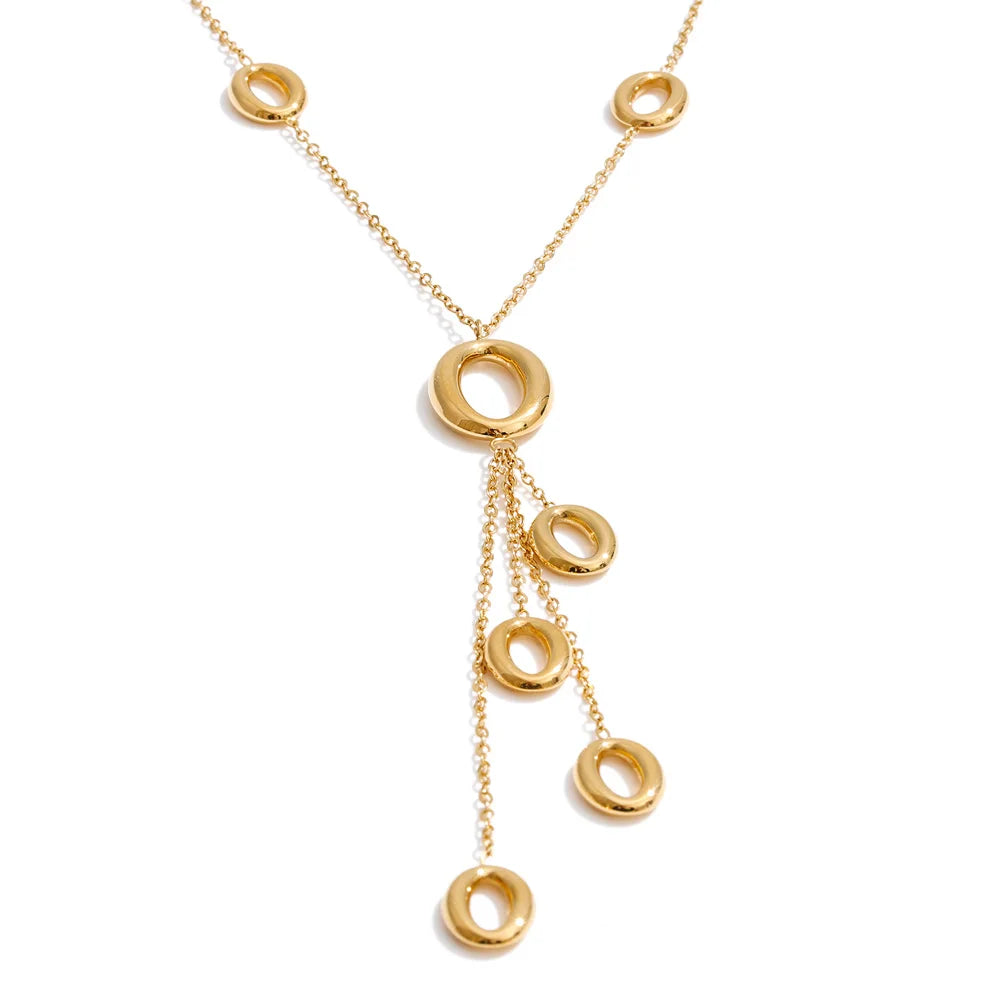 Contemporary gold necklace gold necklace with hollow design