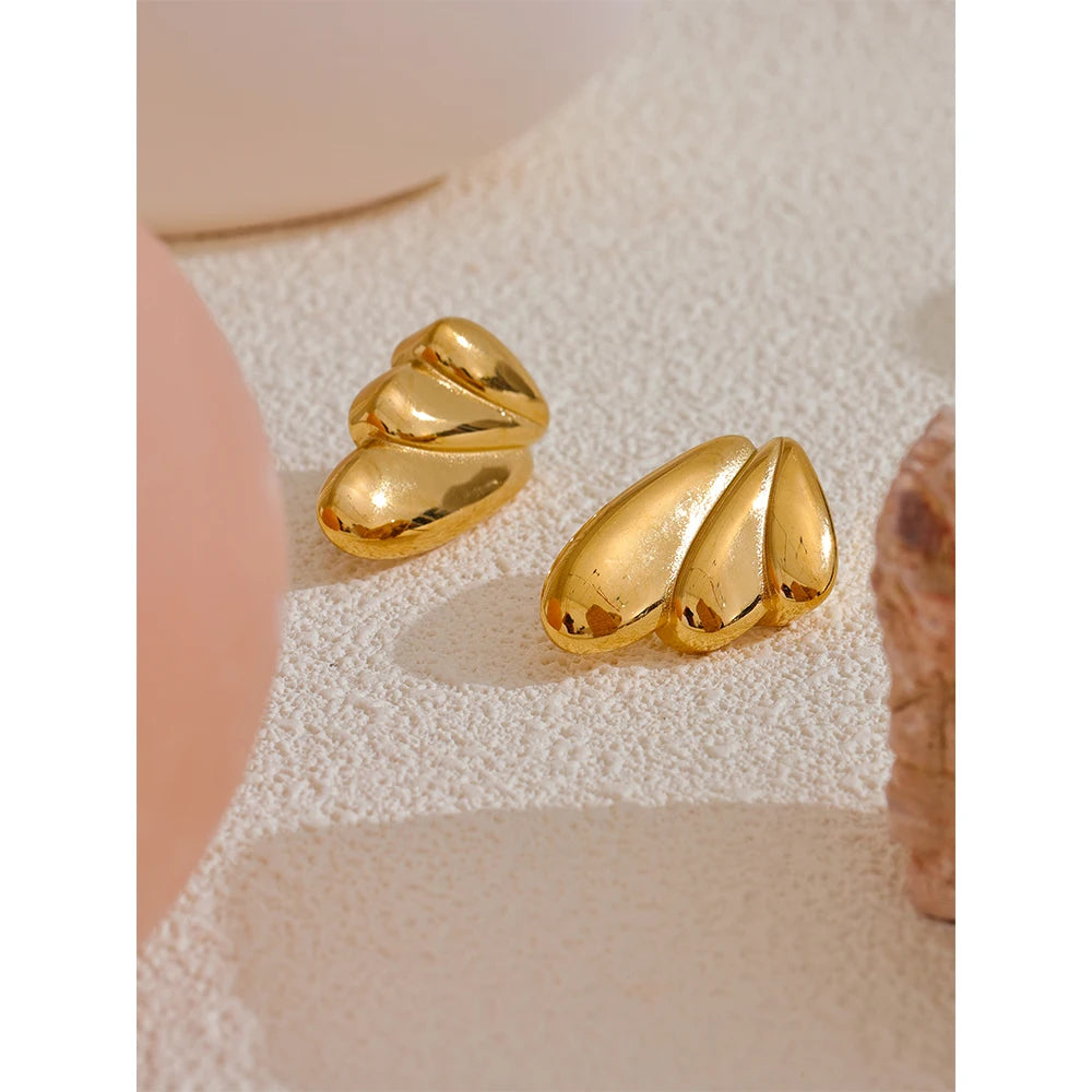 Chic Wing Design Stainless Steel Stud Earrings