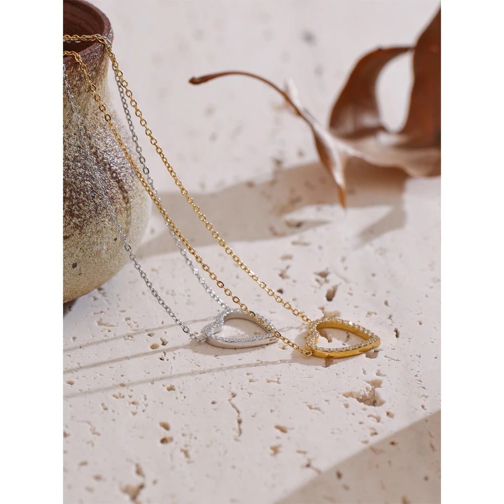 Necklace valentine crafted with cubic zirconia for romantic jewelry