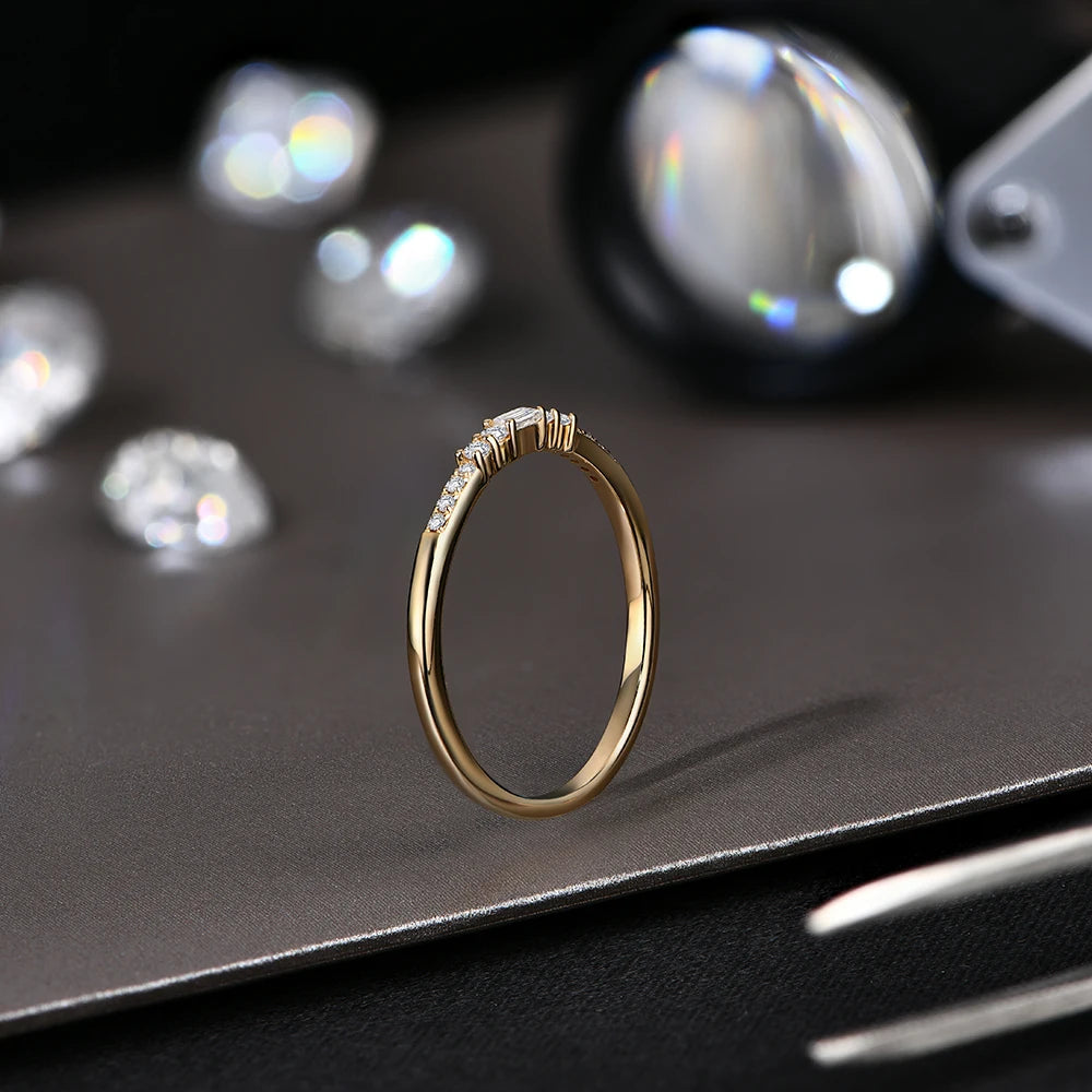 Silver tone moissanite ring excellent-cut clarity