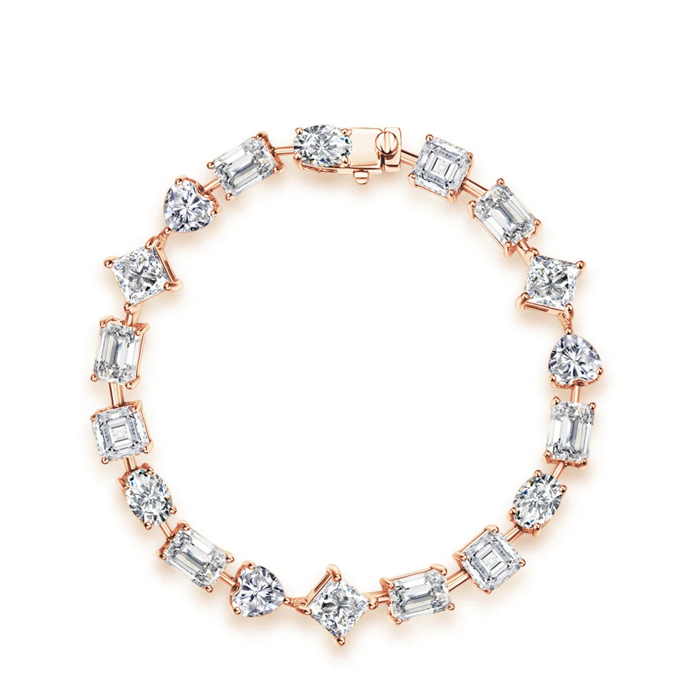 Anniversary bracelet full moissanite solid silver shine