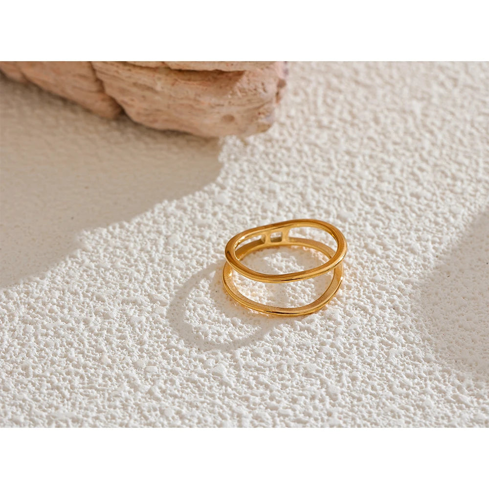 Minimalist Thin Double Round Ring