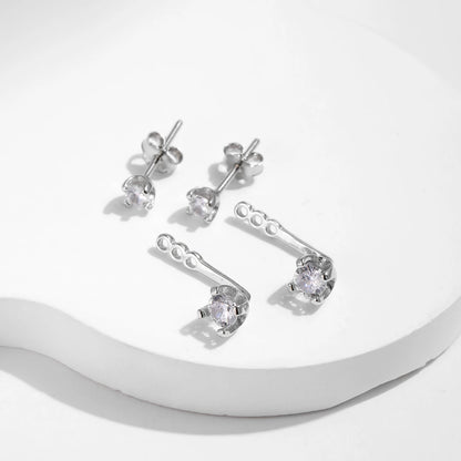 Sterling Silver Clear CZ Removable Ear Climbers