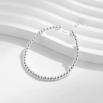 925 Sterling Silver Adjustable 3MM Beads Bracelet