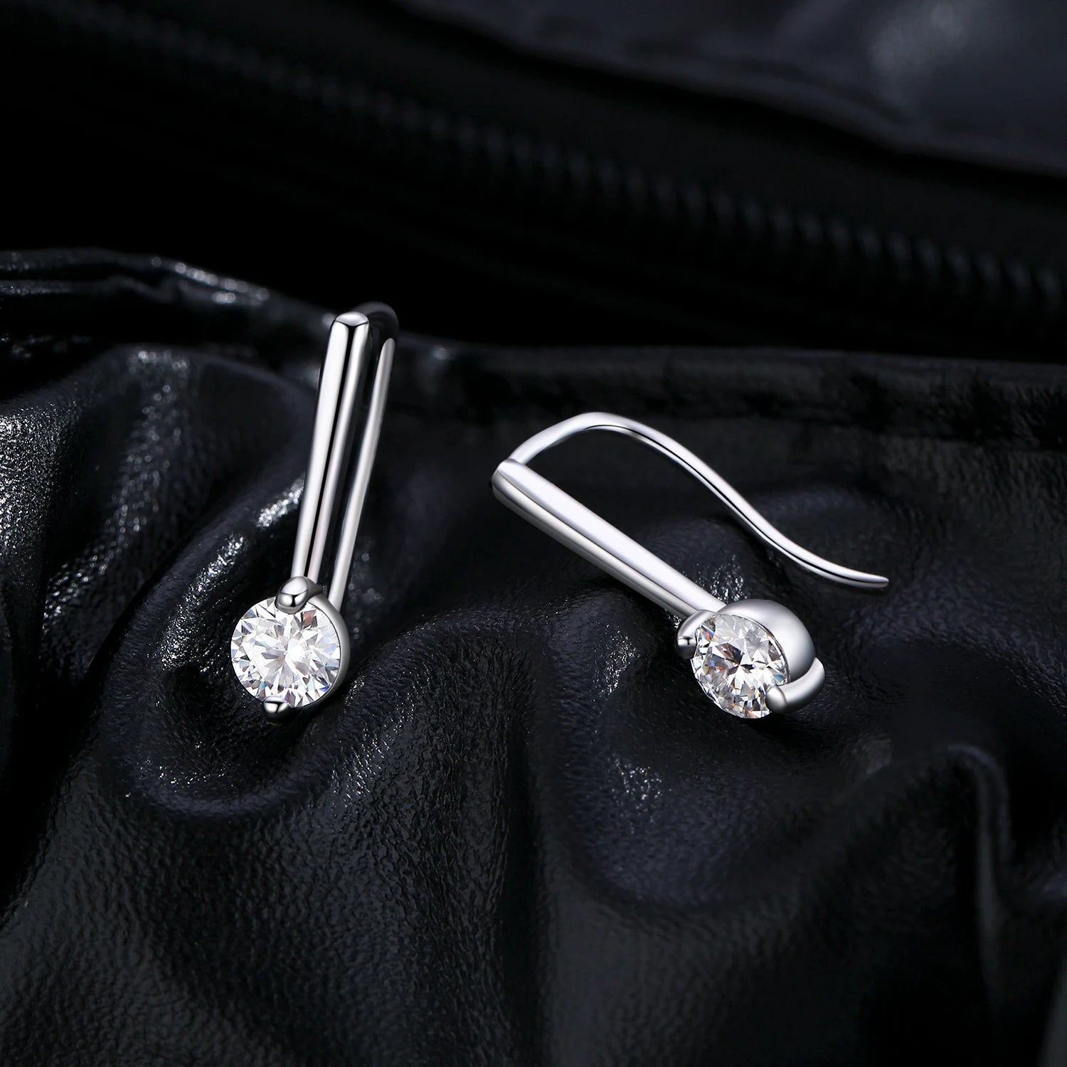 Refined moissanite earrings with graceful dangle earrings movement